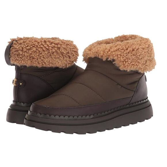 Sam Edelman Women's Ozie Shearling Bootie, Army Green/Coffee, Size 6, NWOT - Picture 1 of 13